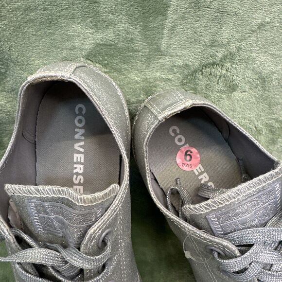 Converse Chuck Taylor All Star Sneakers Silver Glitter M7/W9 Shoe Glitzy Wedding - Picture 9 of 9